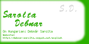 sarolta debnar business card